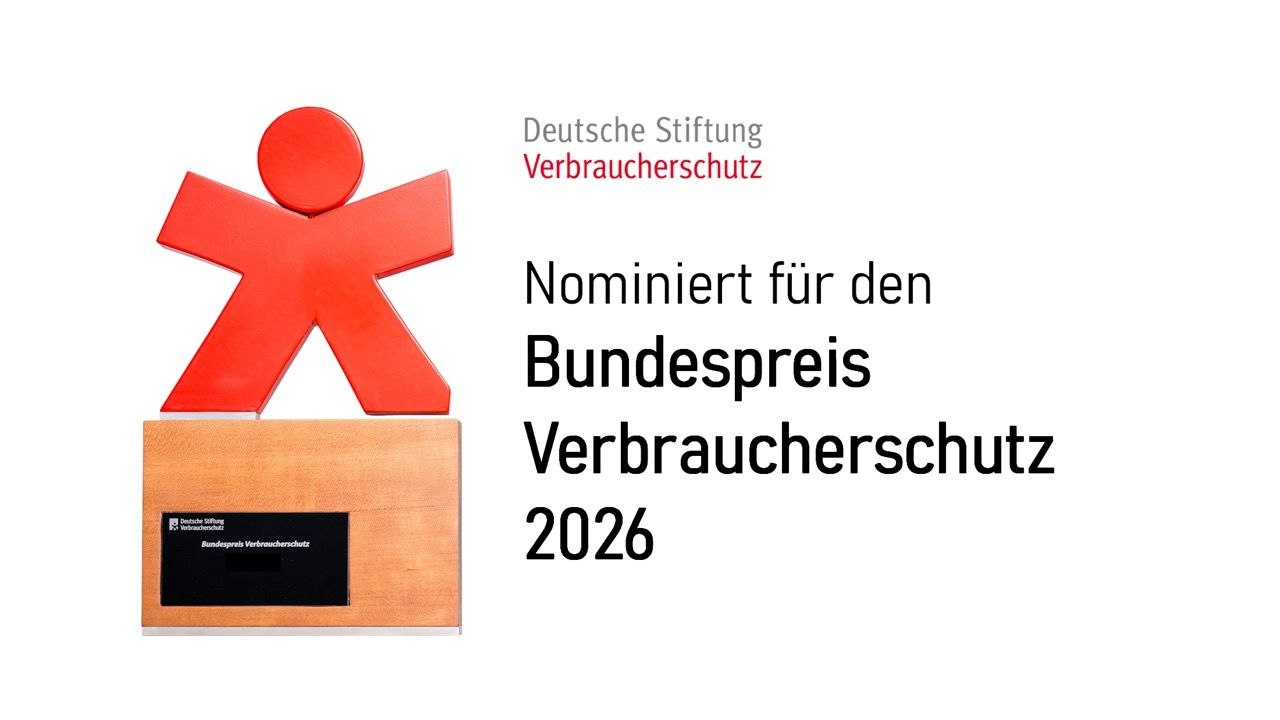 Nominiert für den Bundespreis Verbraucherschutz 2026 – Deutsche Stiftung Verbraucherschutz